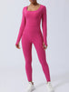Twisted Backless Long Sleeve Jumpsuit Trendsi