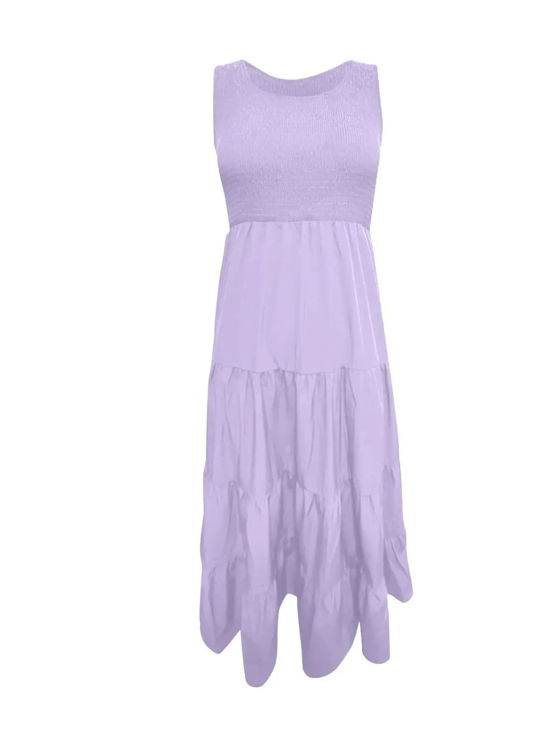 Tiered Smocked Wide Strap Dress -BazaarBey - www.shopbazaarbey.com