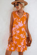 Printed Tie Neck Sleeveless Dress -BazaarBey - www.shopbazaarbey.com