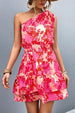 Tied Smocked Printed Single Shoulder Dress -BazaarBey - www.shopbazaarbey.com