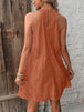 Eyelet Grecian Neck Mini Dress Bazaarbey