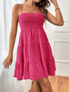 Smocked Tiered Sleeveless Mini Dress -BazaarBey - www.shopbazaarbey.com