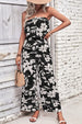 Floral Strapless Wide Leg Jumpsuit Trendsi