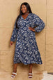 Night Out Full Size Balloon Sleeve Floral Midi Dress -BazaarBey - www.shopbazaarbey.com