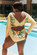  Swim Cool Down Longsleeve One-Piece Swimsuit Trendsi