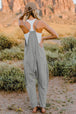 V-Neck Sleeveless Jumpsuit with Pocket Trendsi