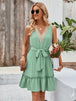Tied Frill Sleeveless Mini Dress -BazaarBey - www.shopbazaarbey.com