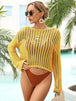 Long Sleeve Round Neck Openwork Cover-Up Bazaarbey