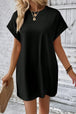 Pocketed Round Neck Short Sleeve Dress -BazaarBey - www.shopbazaarbey.com