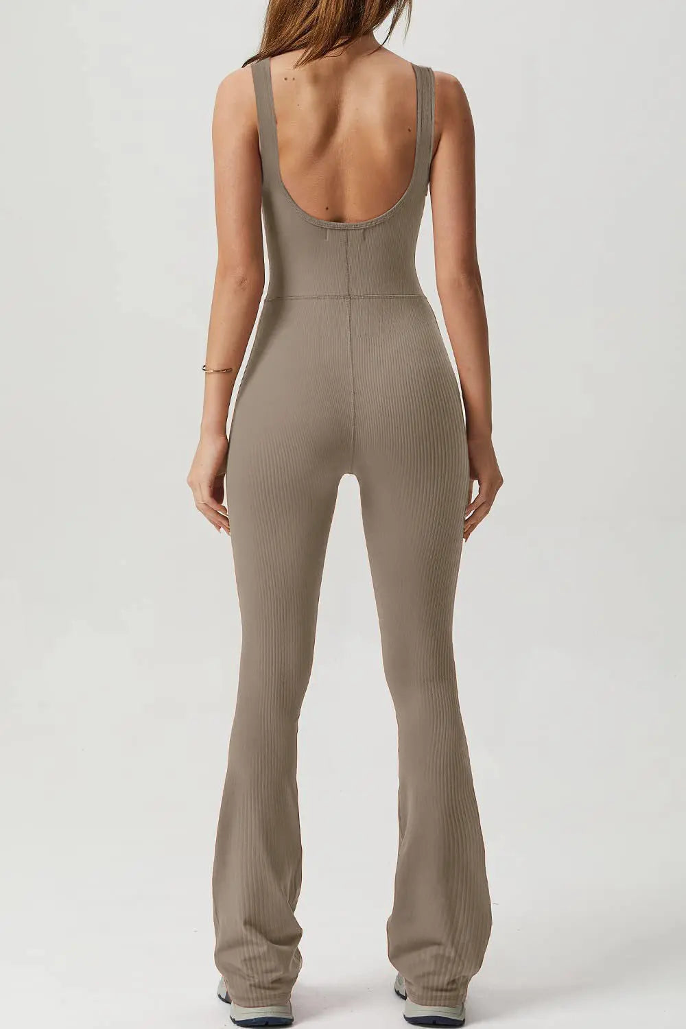 Square Neck Sleeveless Sports Jumpsuit Trendsi