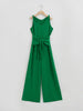  Tie Front Sleeveless Jumpsuit Trendsi