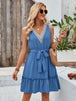 Tied Frill Sleeveless Mini Dress -BazaarBey - www.shopbazaarbey.com