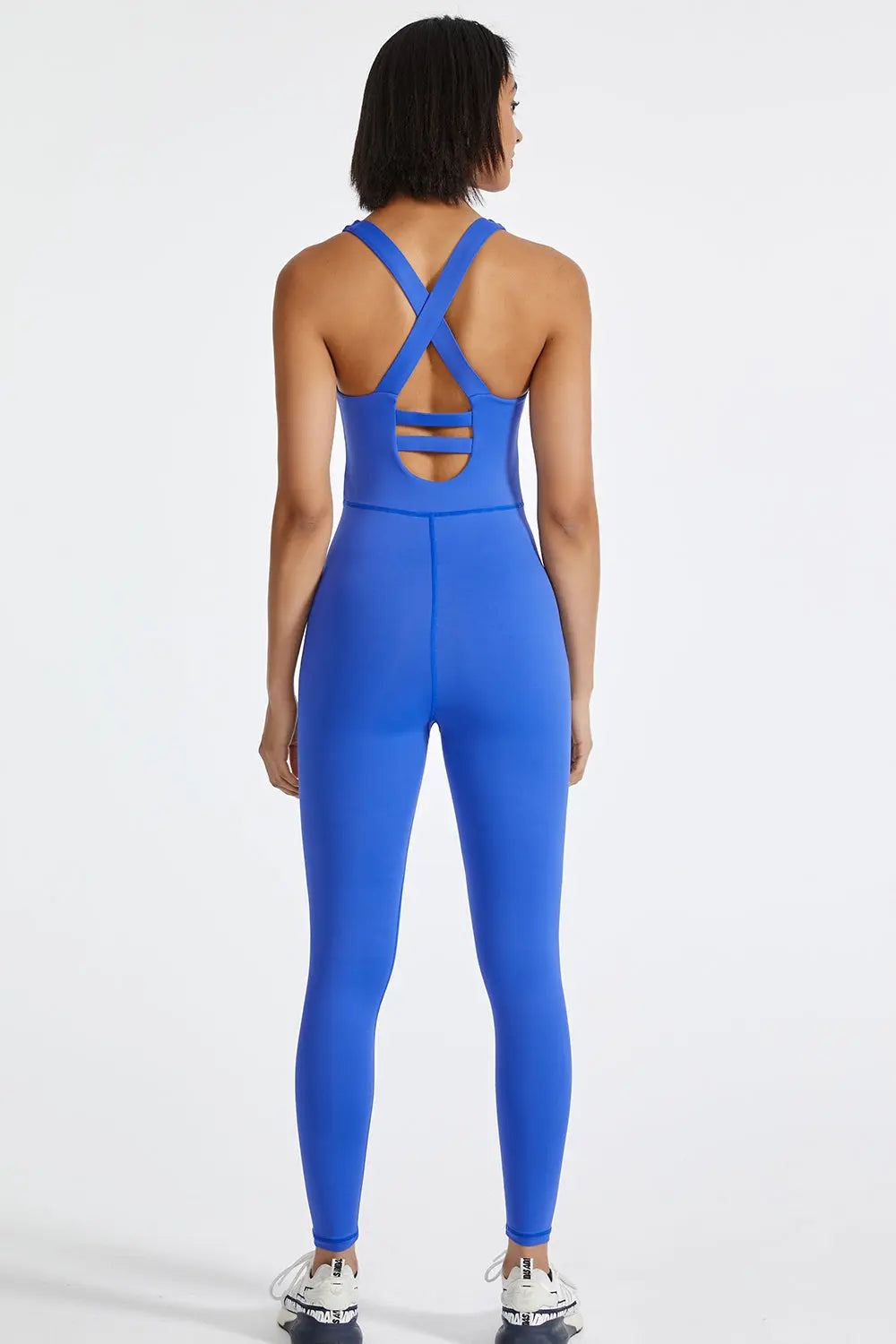  Back Wide Strap Active Jumpsuit Trendsi