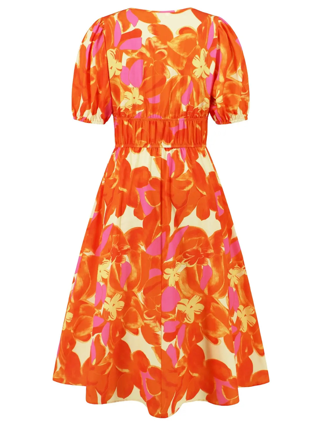 Ruched Printed  Short Sleeve Dress -BazaarBey - www.shopbazaarbey.com