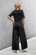 Scoop Neck Half Sleeve Wide Leg Jumpsuit Trendsi