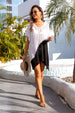Slit  V-Neck Cover Up Trendsi