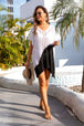Slit  V-Neck Cover Up Trendsi