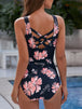 Crisscross Printed Round Neck One-Piece Swimwear Trendsi