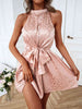 Leopard Print Tie-Front  Neck Mini Dress -BazaarBey - www.shopbazaarbey.com