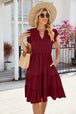 Ruched Notched Cap Sleeve Dress -BazaarBey - www.shopbazaarbey.com