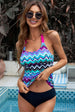 Scoop Neck Sleeveless Printed Swim Top Trendsi