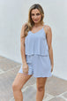  Let It Happen  Double Flare Striped Romper in Cobalt Blue Bazaarbey
