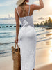 Slit Openwork V-Neck Sleeveless Cover Up Trendsi