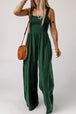 Smocked Square Neck Wide Leg Jumpsuit with Pockets Trendsi