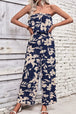 Floral Strapless Wide Leg Jumpsuit Trendsi