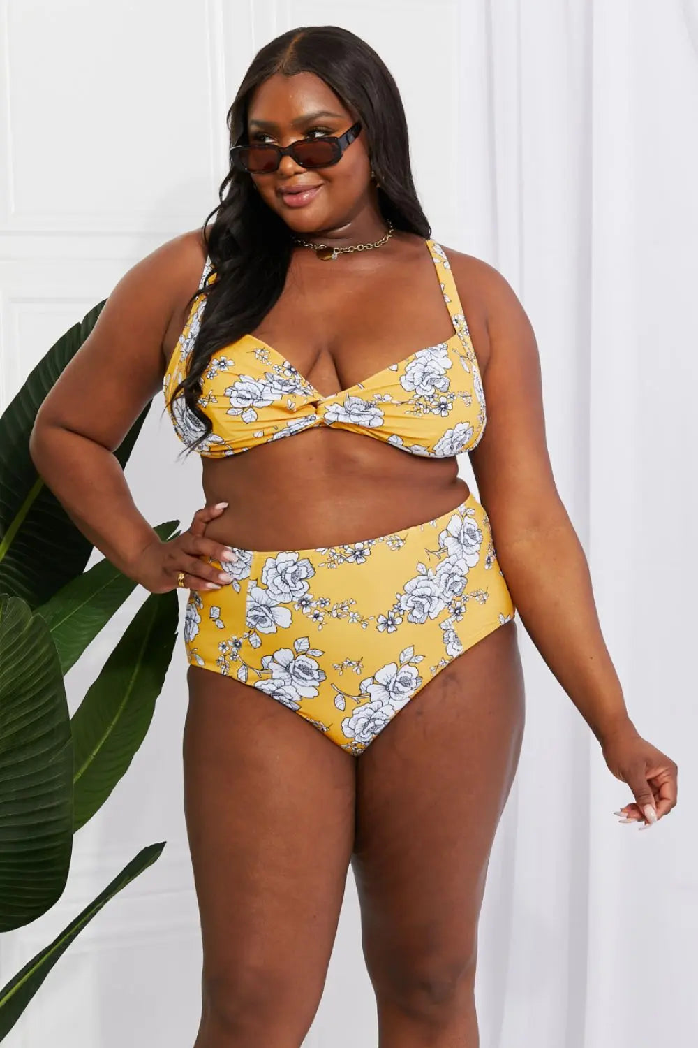 BazaarBey   Take A Dip Twist High-Rise Bikini in Mustard 