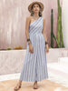 Printed Single Shoulder Sleeveless Jumpsuit Trendsi