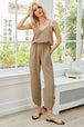 BazaarBey V-Neck Spaghetti Strap Sleeveless Jumpsuit 