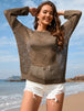 Heart Openwork Long Sleeve Cover-Up Trendsi