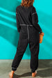 Contrast Stitching Pocketed Dropped Shoulder Jumpsuit Trendsi