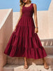 Tiered Smocked Wide Strap Dress -BazaarBey - www.shopbazaarbey.com