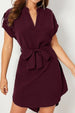 Tied Notched Short Sleeve Dress -BazaarBey - www.shopbazaarbey.com