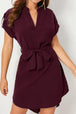 Tied Notched Short Sleeve Dress -BazaarBey - www.shopbazaarbey.com