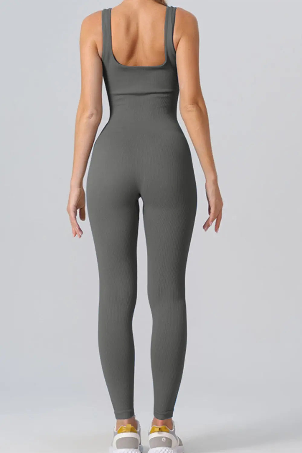 Square Neck Wide Strap Jumpsuit Trendsi