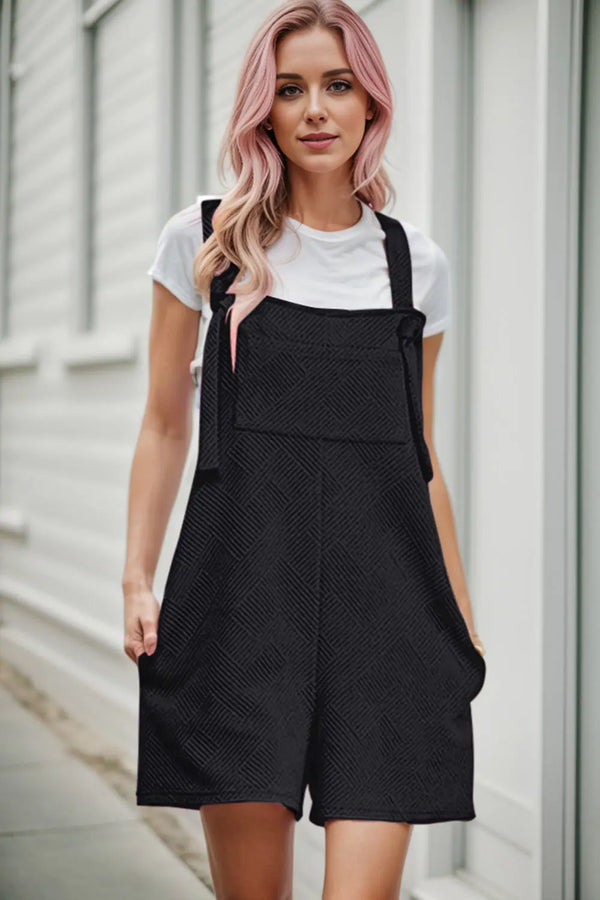 Textured Overall with Pockets Trendsi