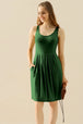 Full Size Round Neck Ruched Sleeveless Dress with Pockets -BazaarBey - www.shopbazaarbey.com