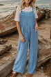  Wide Leg Front Pocket Jumpsuit Trendsi