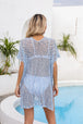 Openwork V-Neck Short Sleeve Cover Up Trendsi