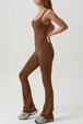 Square Neck Sleeveless Sports Jumpsuit Trendsi