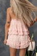 Swiss Dot Ruffled Strapless Romper Trendsi