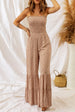 BazaarBey Floral Spaghetti Strap Smocked Wide Leg Jumpsuit 