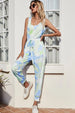 Tie-Dye Scoop Neck Sleeveless Jumpsuit Trendsi