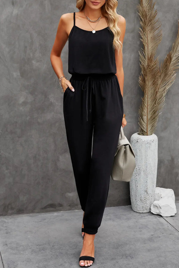 BazaarBey Spaghetti Strap Jumpsuit with Pockets 