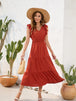 Tiered Ruffled V-Neck Cap Sleeve Dress -BazaarBey - www.shopbazaarbey.com