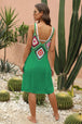 Geometric V-Neck Spaghetti Strap Cover Up Dress Trendsi