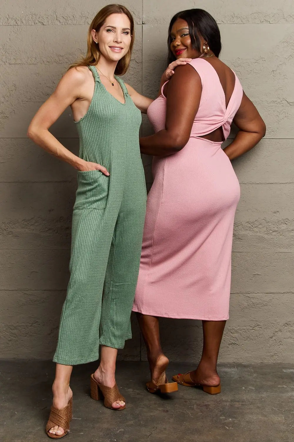  Don't Get It Twisted  Rib Knit Jumpsuit Trendsi